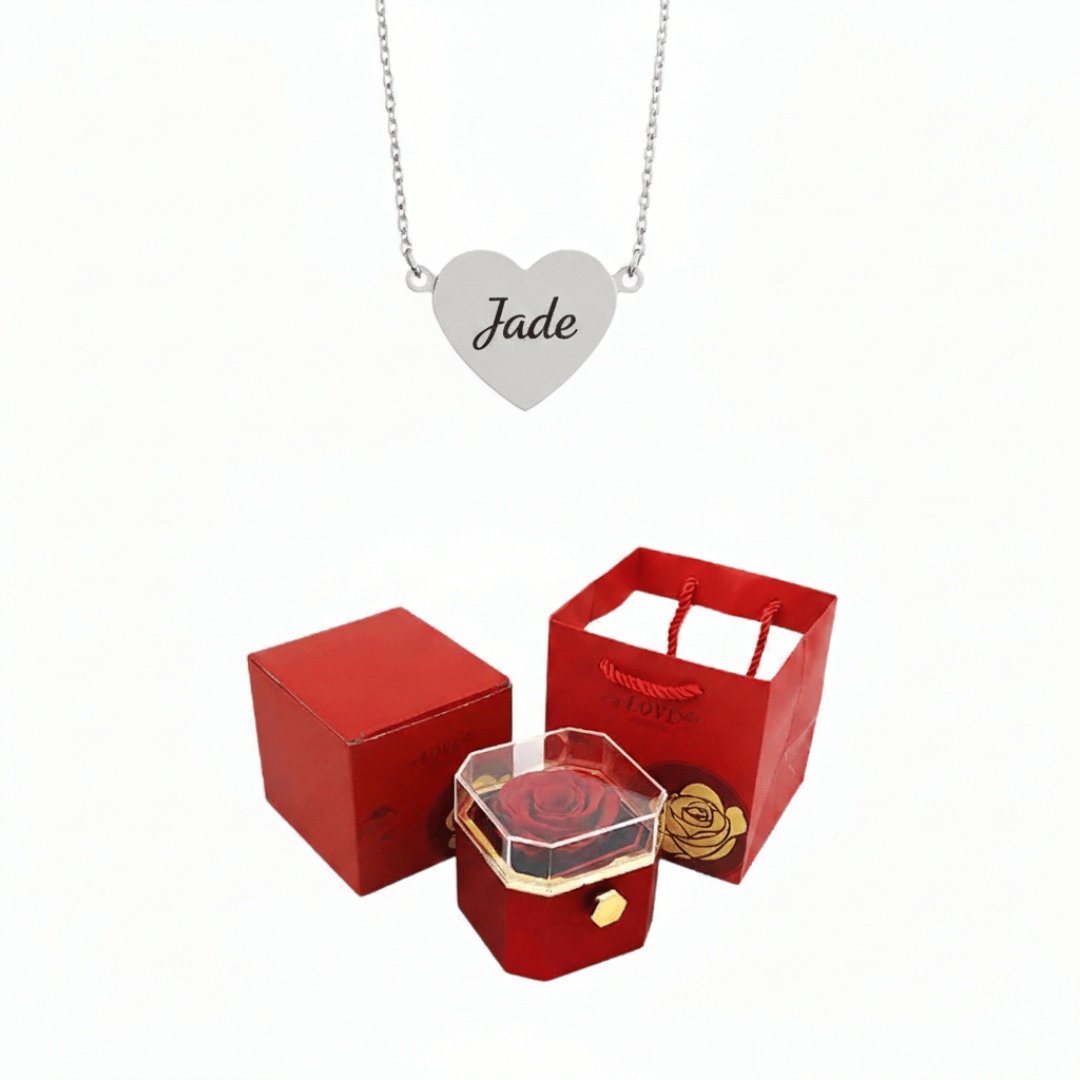 Caixa Rotativa com Rosa Eterna Dia das Mães