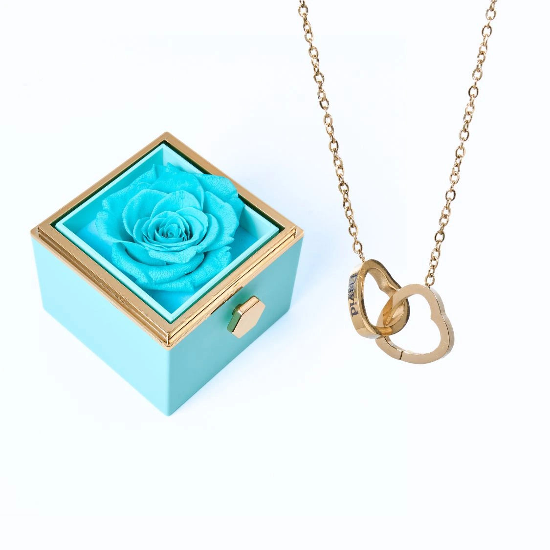 Floraza™ - Colar Dois Corações + Caixa Rotativa de Brinde