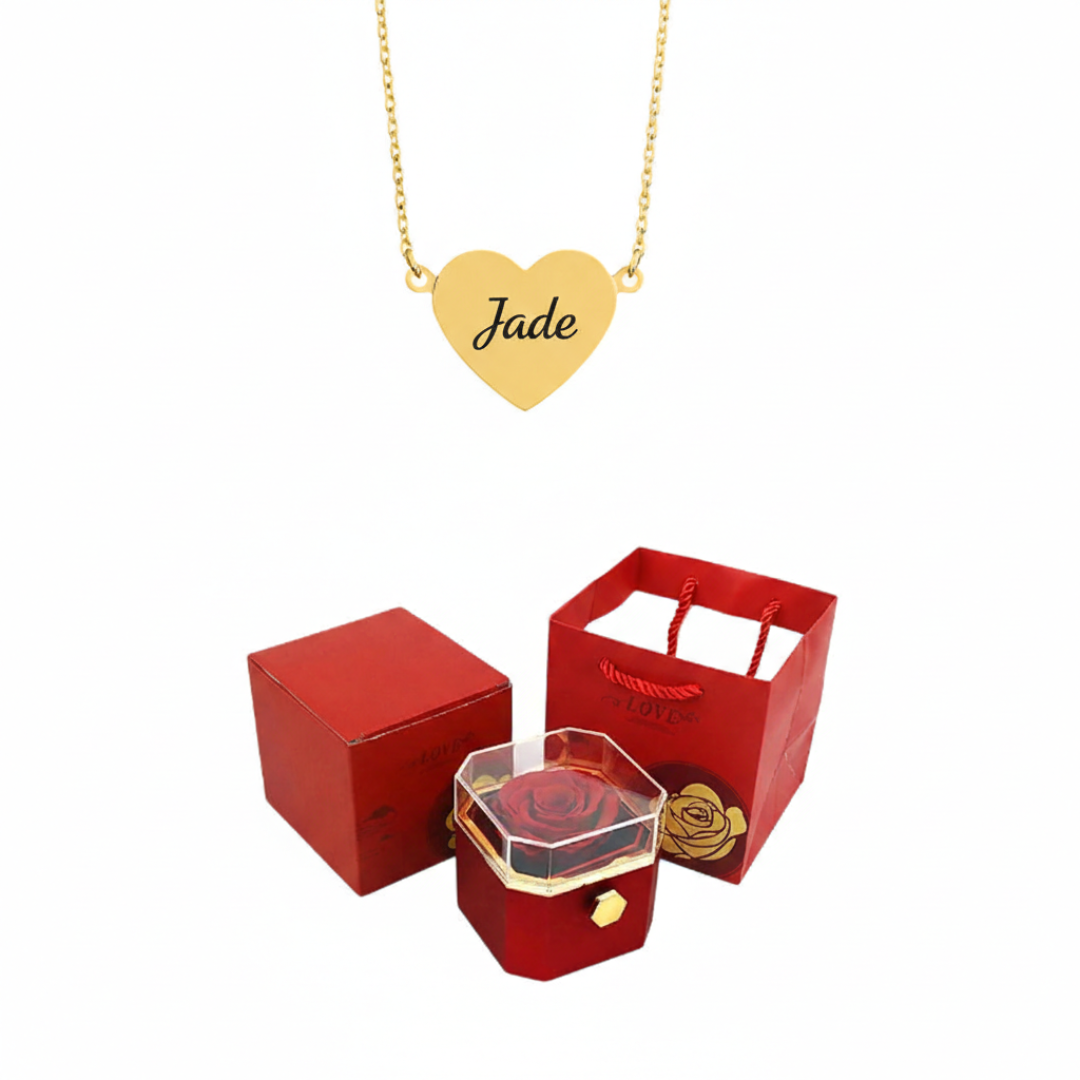 Caixa Rotativa com Rosa Eterna Dia das Mães