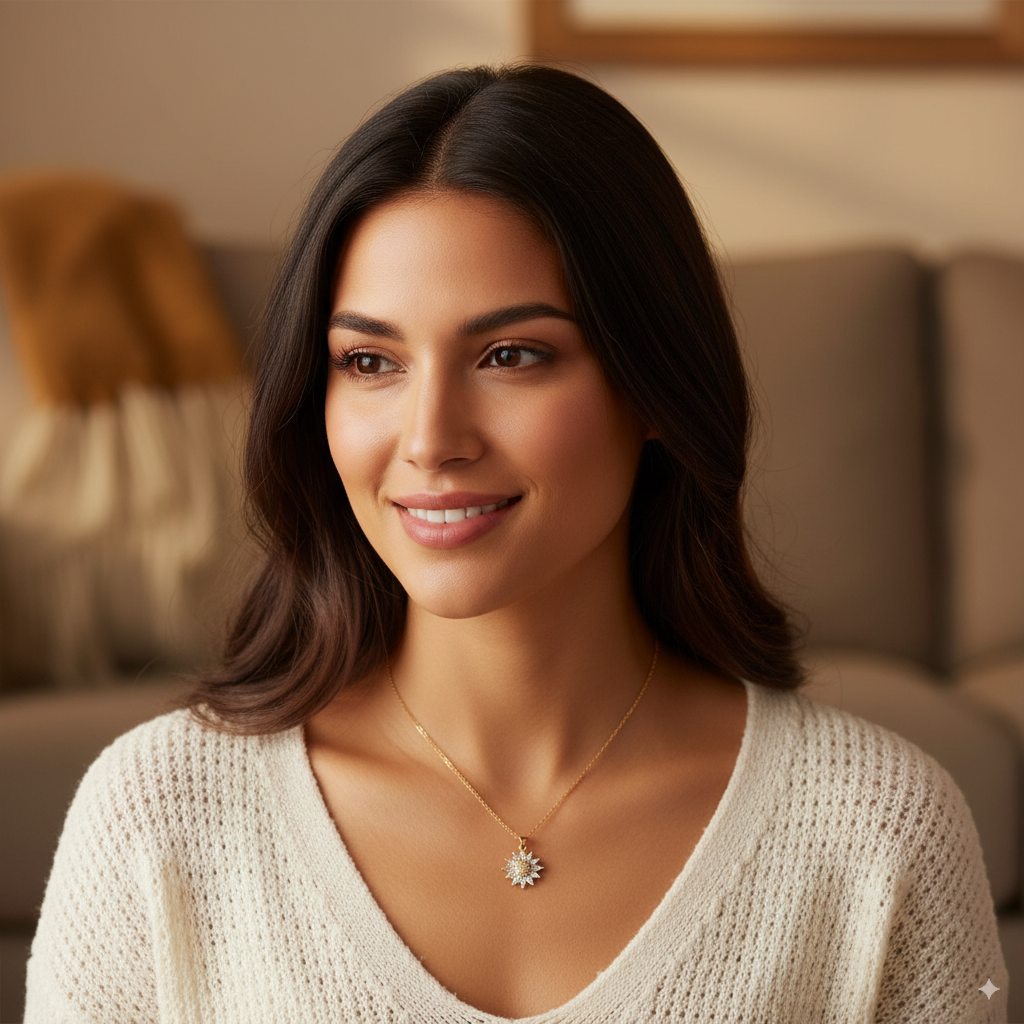 COLAR GIRASSOL BANHADO EM 18K