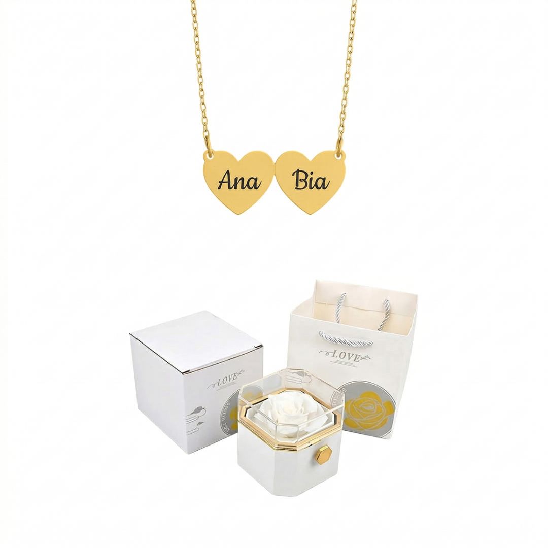 Caixa Rotativa com Rosa Eterna Dia das Mães