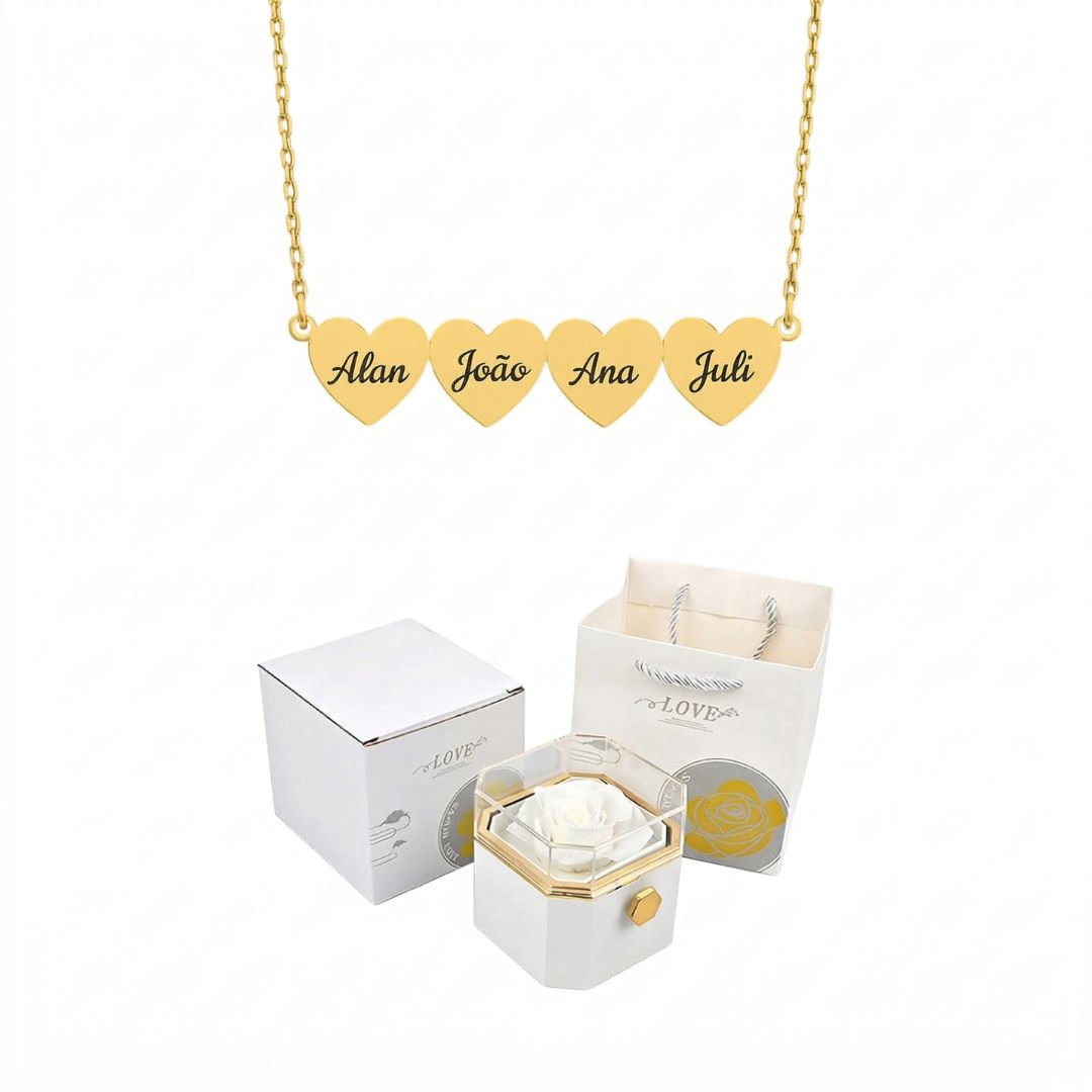 Caixa Rotativa com Rosa Eterna Dia das Mães